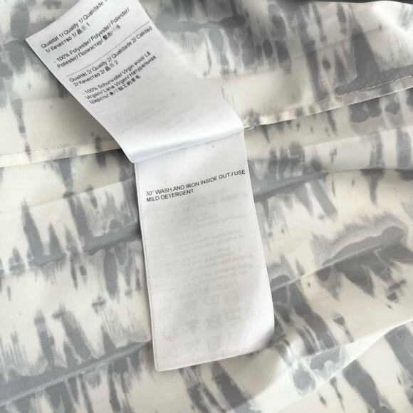 Escada Sport Black White Mixed Media Pleated Abstract Short Sleeve Dress Size 38 - Picture 12 of 13